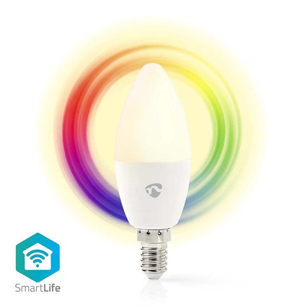 SmartLife Vollfärbige LED-Lampe | Wi-Fi | E14 | 470 lm | 4.9 W | RGB / Warm bis kühlen weiss | 2700 - 6500 K | Android / IOS | Kerze | 1 Stück - handy.ch