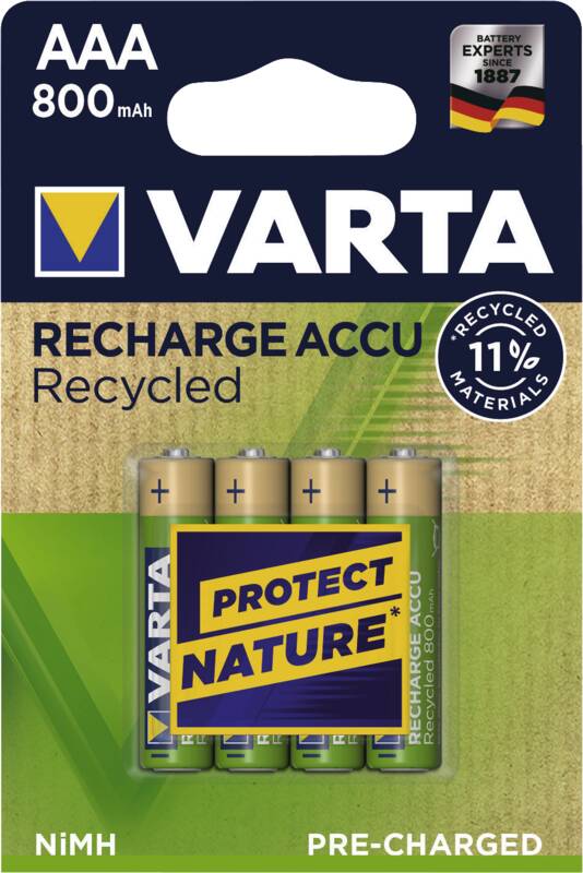 RECHARGE ACCU Recycled AAA 800mAh Blister 4