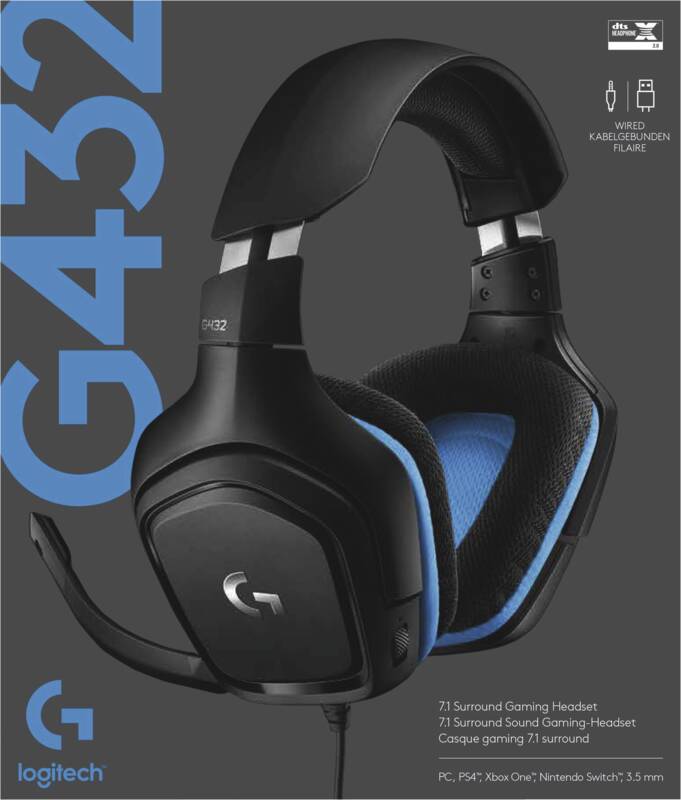 G432 Wired 7.1 Surround Gaming Headset Schwarz