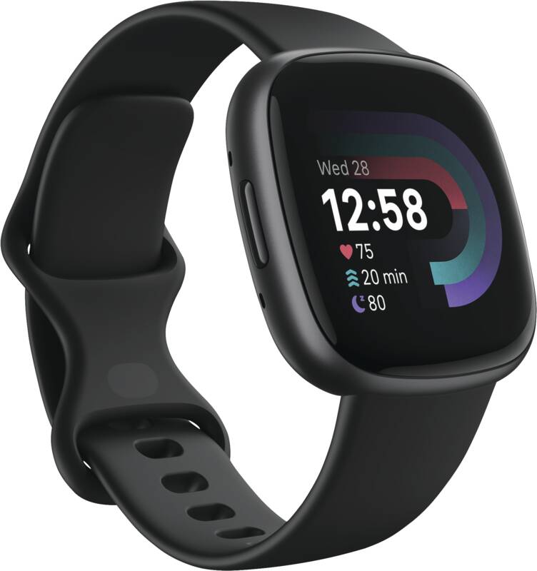 Versa 4, Aluminium, schwarzes Armband
