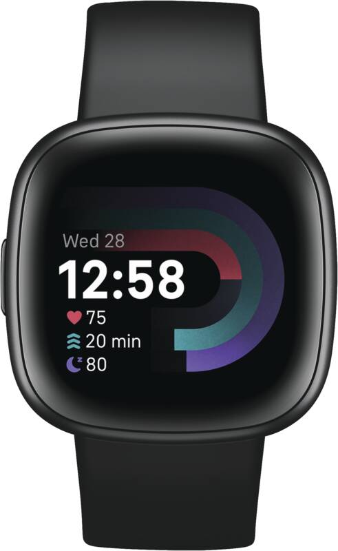 Versa 4, Aluminium, schwarzes Armband