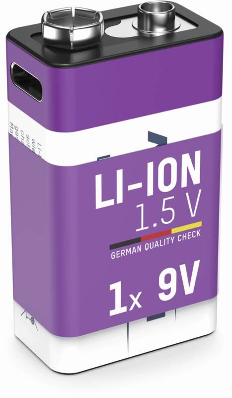 Li-Ion Akku 9V E-Block Typ 400 (min. 340 mAh) 1er Karton