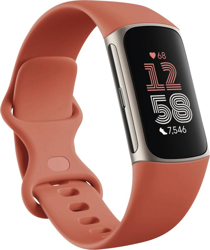 Charge 6, coralfarbenes Armband