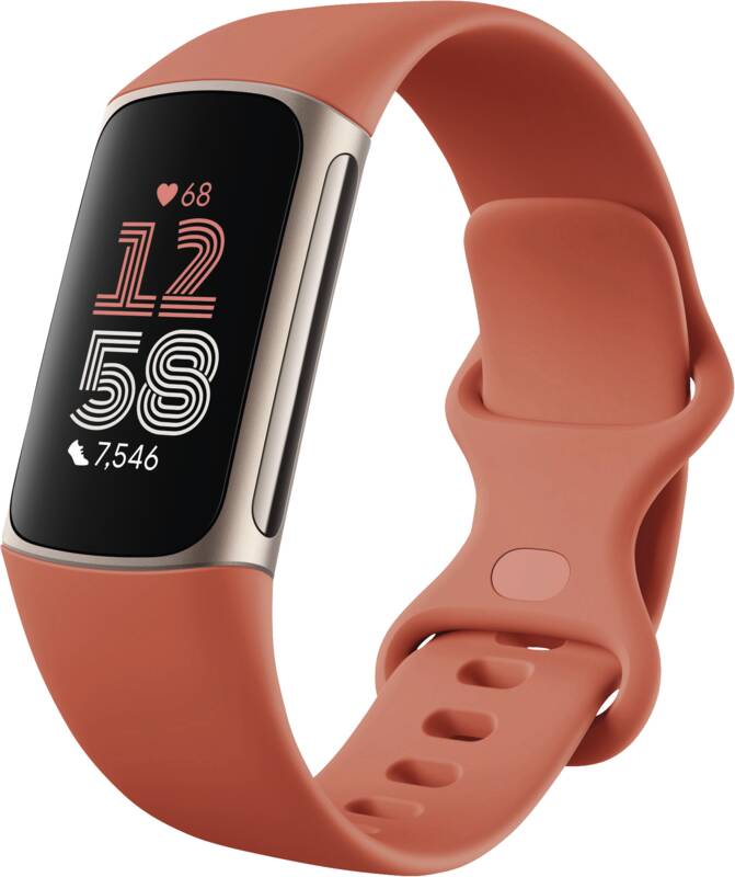 Charge 6, coralfarbenes Armband
