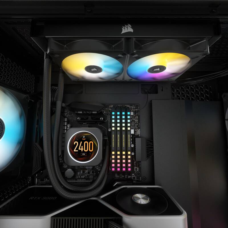 iCUE H100i Elite CPU Flüssigkeitskühler mit LCD-Display