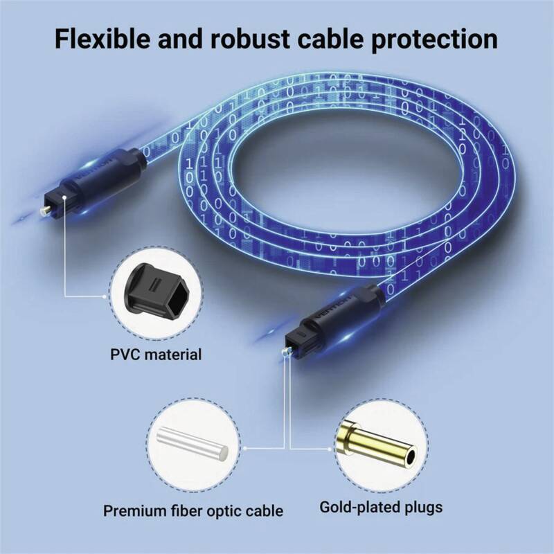 Glasfaser-Audiokabel Toslink, ST-ST 2m