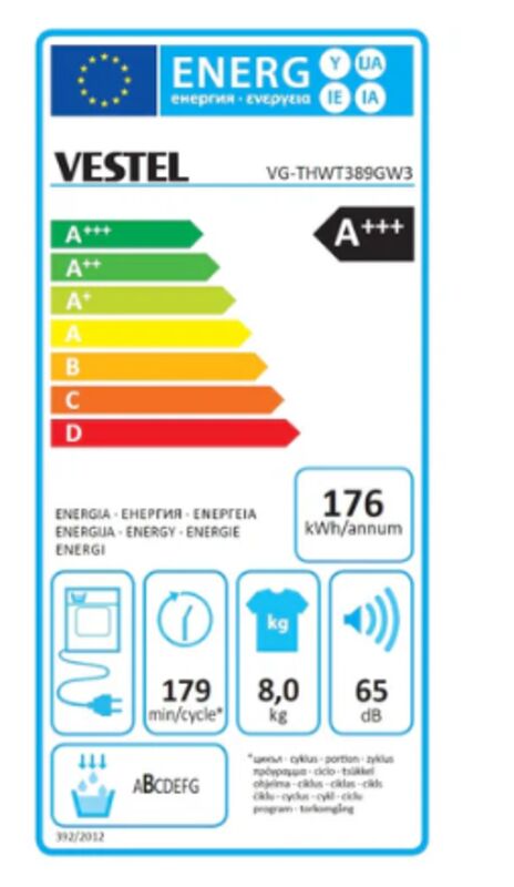 8kg, VG-THWT389GW3, A+++