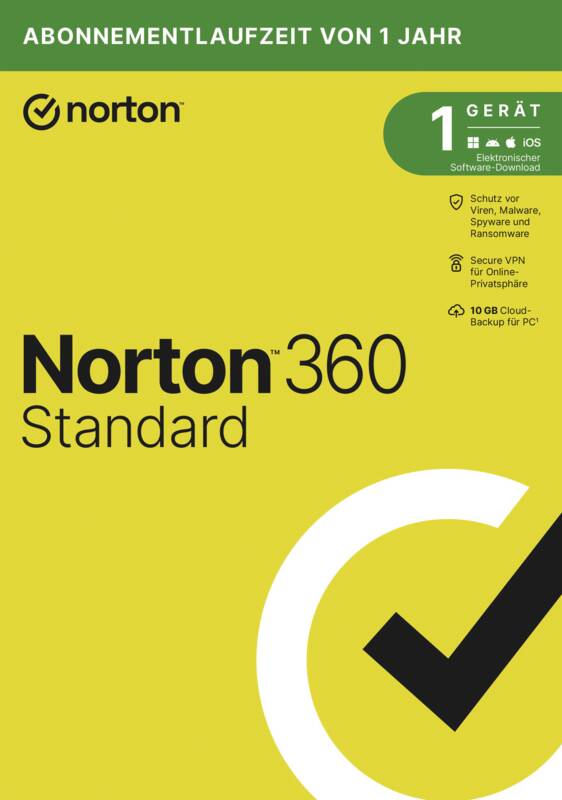 NORTON 360 STANDARD 10GB GE 1 USER 1 DEVICE 12MO EP MM MM BO