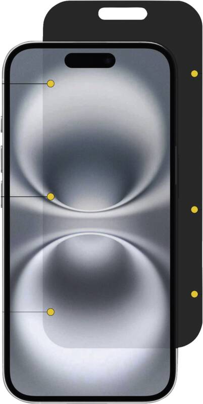3D Privacy Schutzglas iPhone 16 - 30° 2-Weg Schutz