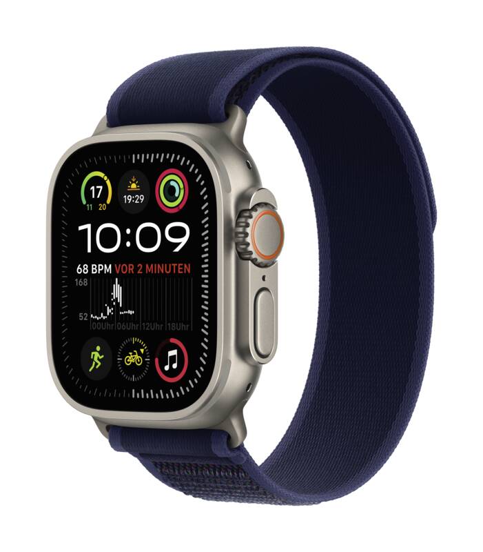 Watch Ultra 2, GPS + Cellular, 49mm, Titan, Gr. M/L, blaues