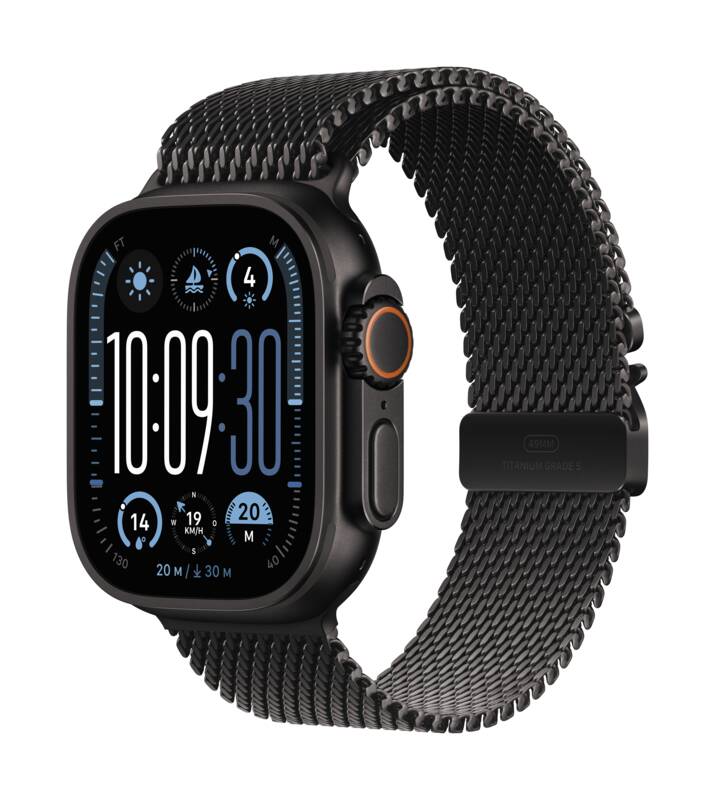 Watch Ultra 2, GPS + Cellular, 49mm, Titan, schwarzes Armban