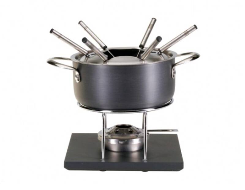 Fondue Set Aluguss Grey