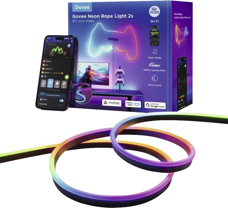 Govee/Neon Strip Light 4 Meter Black Matter ready
