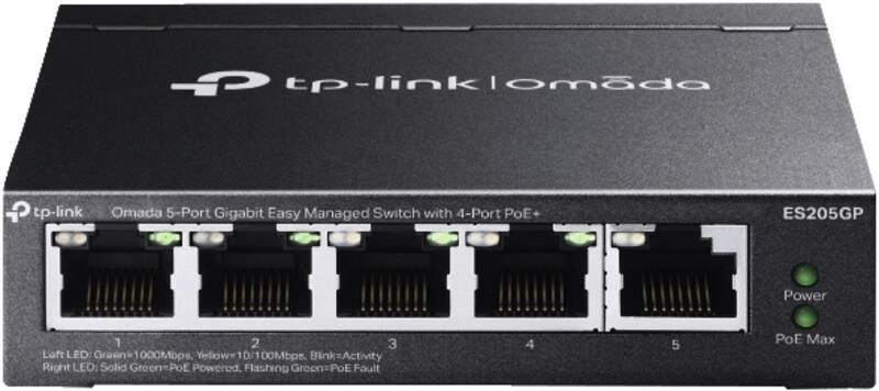 Omada ES205GP 5-Port Gigabit Easy Managed Switch with 4-Port