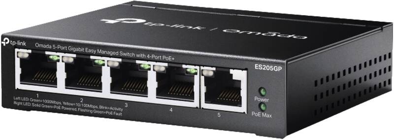Omada ES205GP 5-Port Gigabit Easy Managed Switch with 4-Port