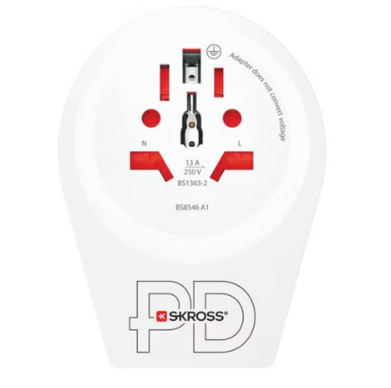 World to UK USB C20PD, Out: UK, In: CH, IT, 2-Pol EU, UK, BR