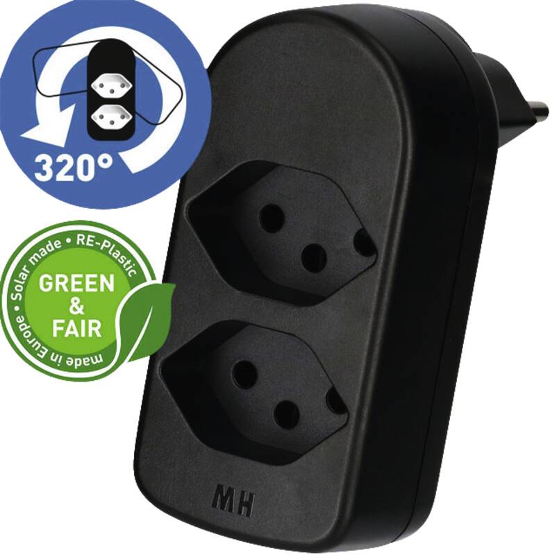 ADAPT 2x Typ 13 schwarz drehbar Green+Fair 176504