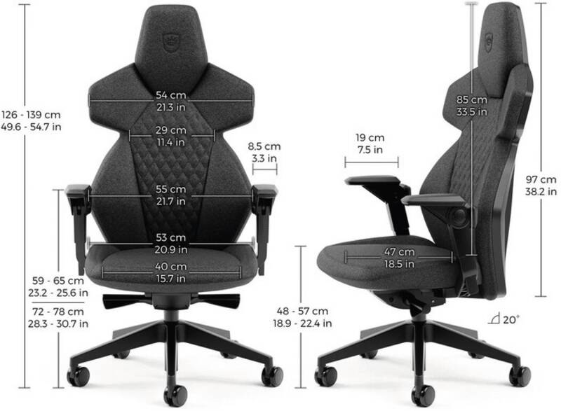 DAWN TX Gaming Stuhl - granite