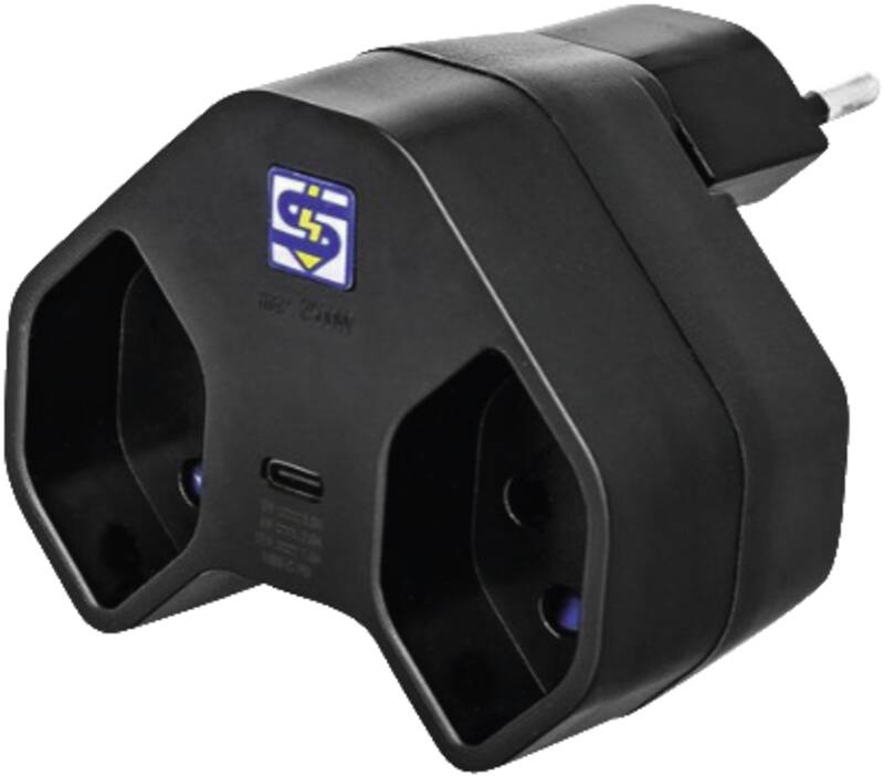 MANTA 2xT13 + 1xUSB-C PD drehbar 320° sw