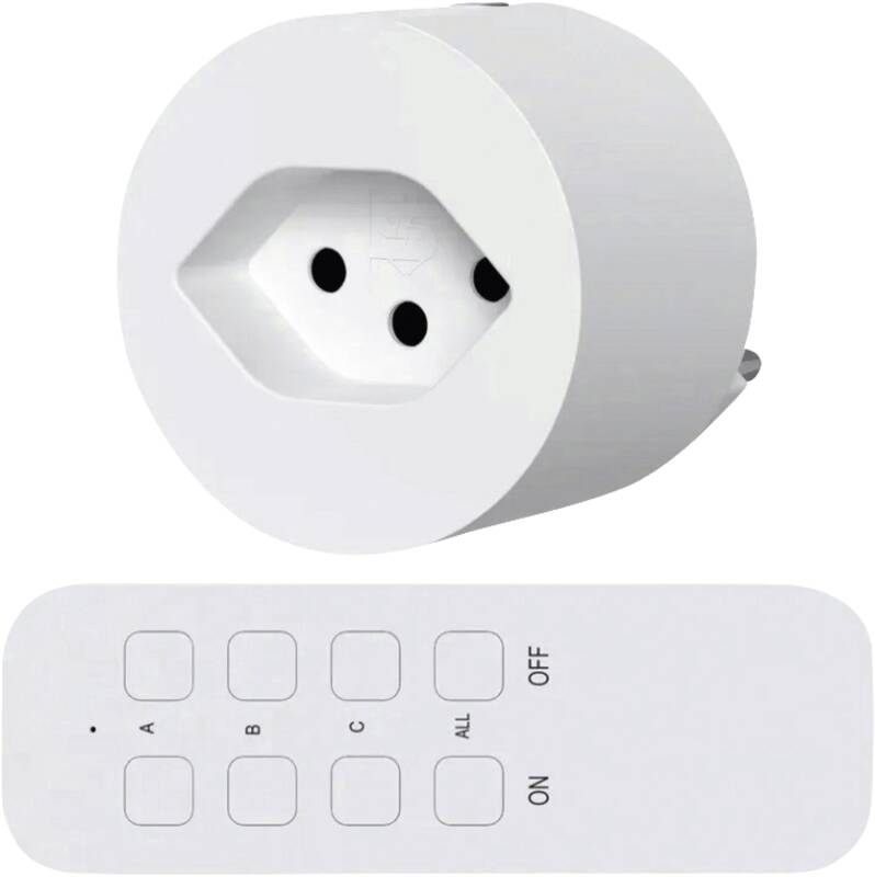 Funk-Zwischenstecker mit Fernbedienung weiss 1x (max.2500W)