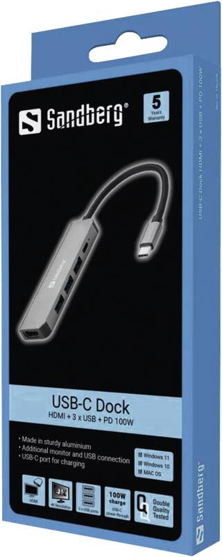USB-C Dock HDMI+3xUSB+PD 100W