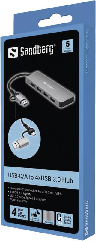 USB-C/A to 4xUSB 3.0 Hub