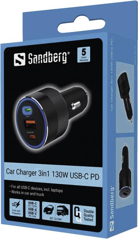 Car Charger 3in1 130W USB-C PD