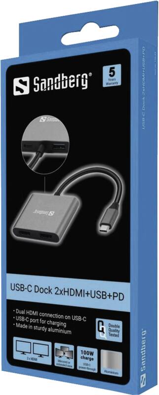 USB-C Dock 2xHDMI+USB+PD