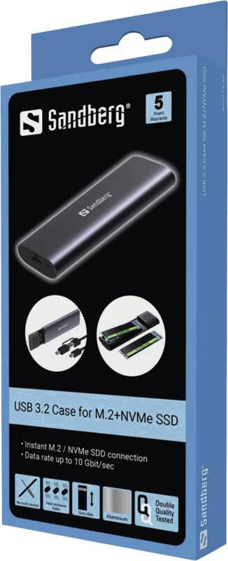 USB 3.2 Case for M.2+NVMe SSD