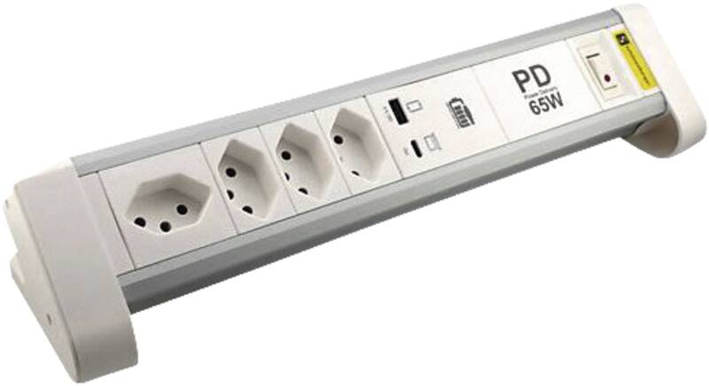 Tisch-Steckleiste Notebook 4xT13, USB-C 65W PD