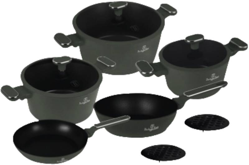 10-teiliges Kochgeschirr-Set Matte Green Collection