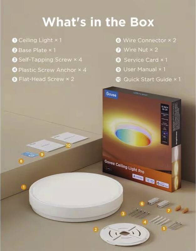 Deckenleuchte 38 cm, 24 W, 3500 lm, RGBIC + WW