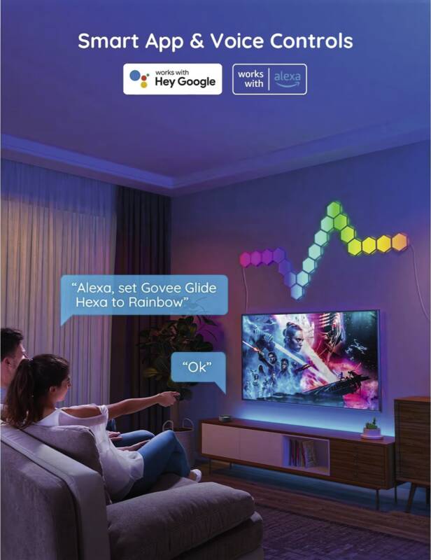 Panelleuchte Glide Hexa, 10er, RGBIC