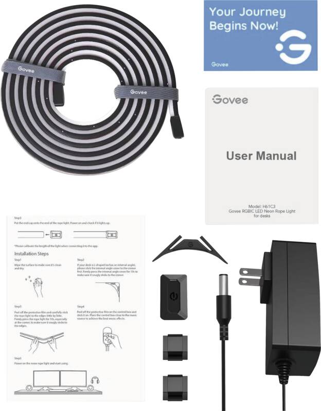 LED Stripe Neon Gaming Table Light, 3 m, RGBIC, Wi-Fi + BT