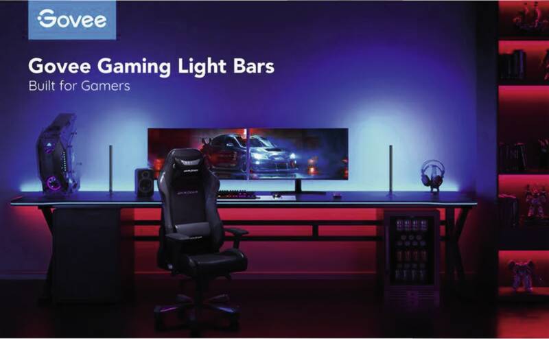 Gaming Lichtbalken mit Smart Controller, RGBIC, Wi-Fi + BT