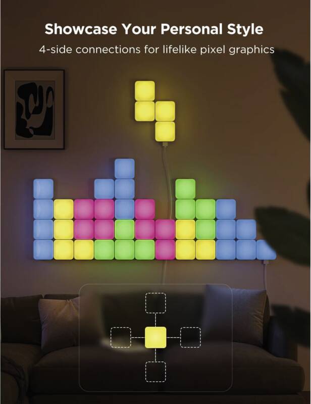 Panelleuchte Smart Mini Erweiterung, 6er, RGBIC