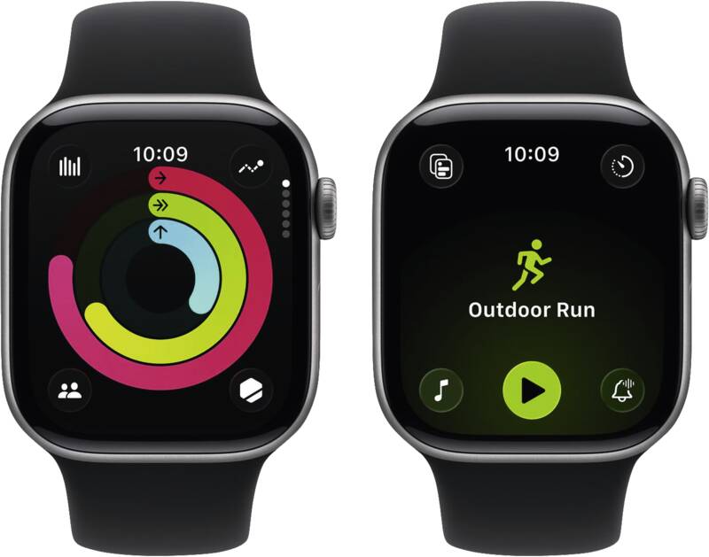 Watch Series 11 GPS, 42mm, Alu, Gr. S/M, schwarzes Sportarmb