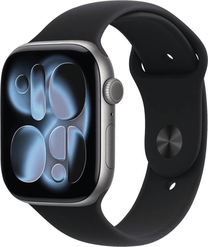 Watch Series 11 GPS, 46mm, Alu, Gr. S/M, schwarzes Sportarmb