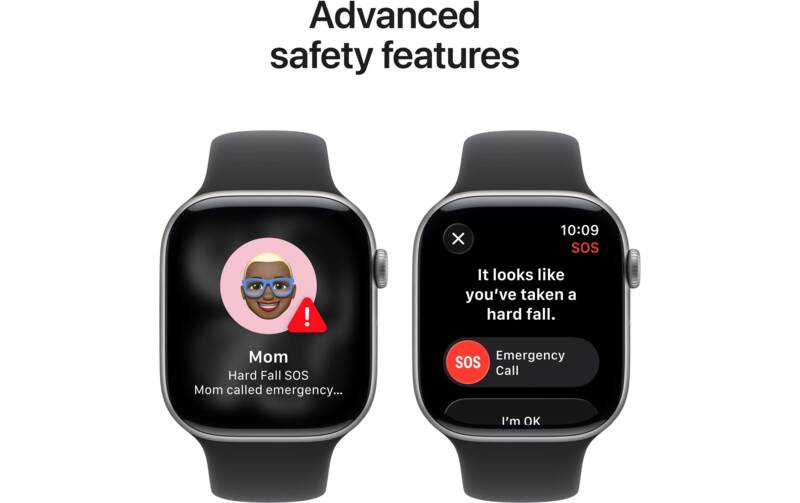 Watch Series 11 GPS, 46mm, Alu, Gr. S/M, schwarzes Sportarmb