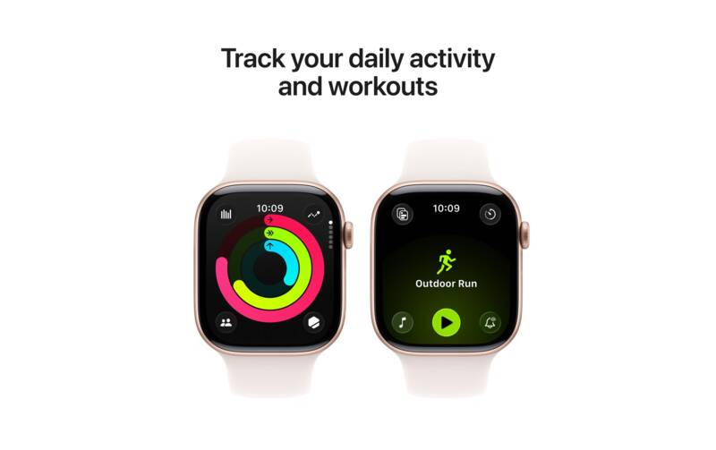 Watch Series 11 GPS, 46mm, Alu, Gr. M/L, blassrosanes Sporta