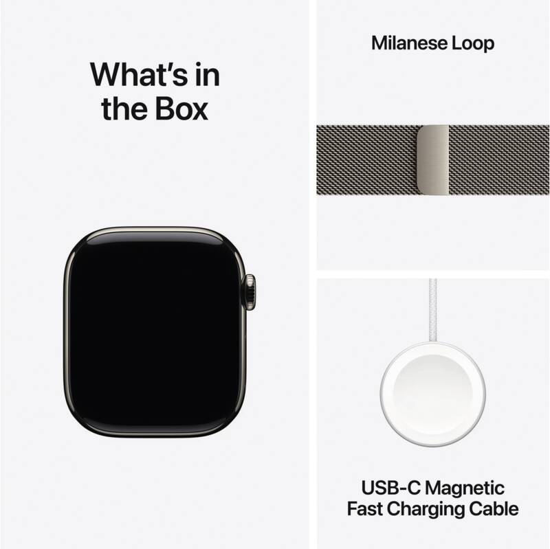 Watch Series 11 GPS + Cellular, 42mm, Titan, naturfarbenes M