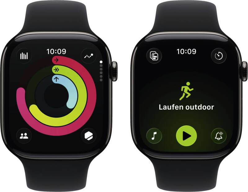 Watch Series 11 GPS + Cellular, 42mm, Titan, Gr. M/L, schwar