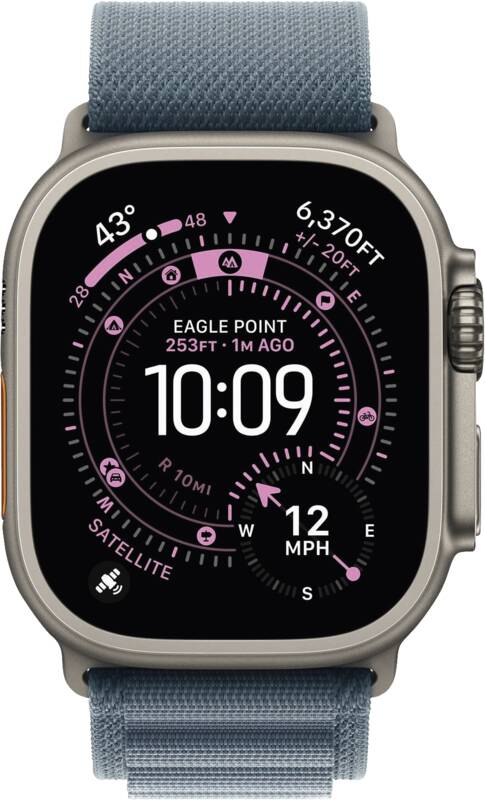 Watch Ultra 3 GPS + Cellular, 49mm, Titan, Gr. S, hellblaues