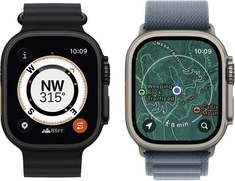 Watch Ultra 3 GPS + Cellular, 49mm, Titan, Gr. M, hellblaues