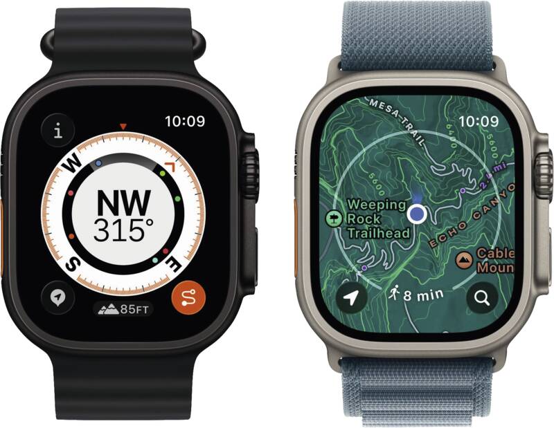 Watch Ultra 3 GPS + Cellular, 49mm, Titan, Gr. S/M, blau-hel