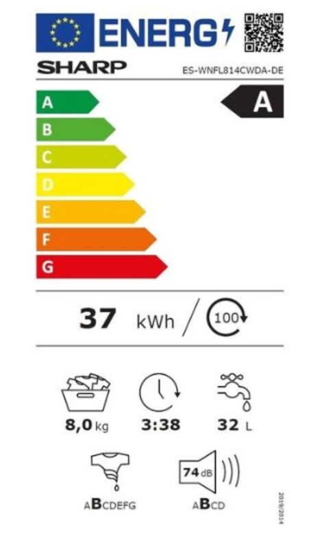 8kg, ES-WNFL814CWDA-CH, A-Klasse, WiFi