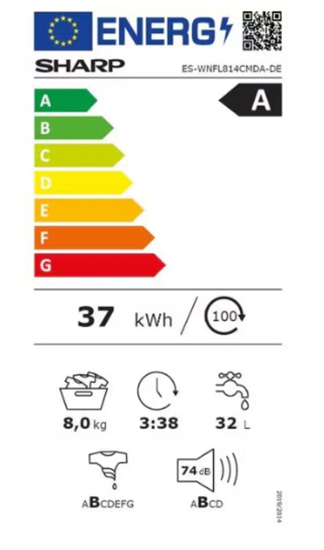 8kg, ES-WNFL814CMDA-CH, A-Klasse, WiFi