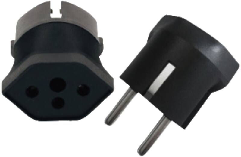 Fixadapter Schuko CEE 7/7 / Typ 13 schwarz