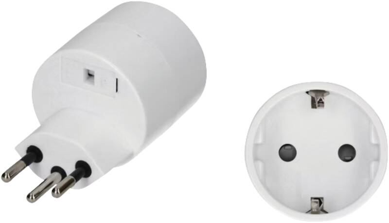 Reiseadapter asymmetrisch Stecker: Typ 12 / Kupplung: Schuko