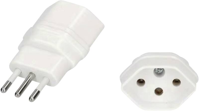 Reiseadapter Italien / Typ 13 3-polig weiss